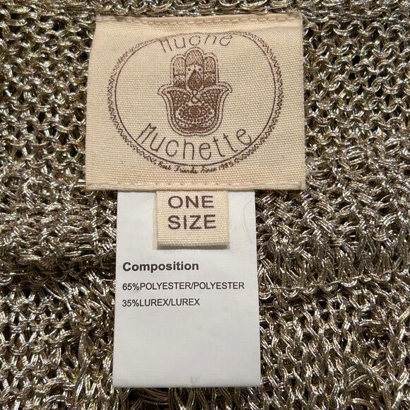 Muche et Muchette Crochet Cover Up Metallic Gold one size - Picture 6 of 7